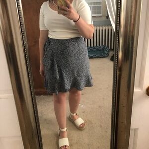 LOFT Outlet Floral Faux Wrap Skirt